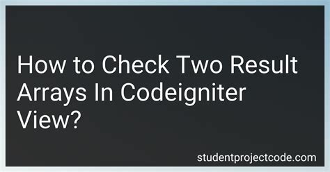 codeigniter result_array